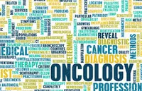 Word cloud of terms related to oncology.